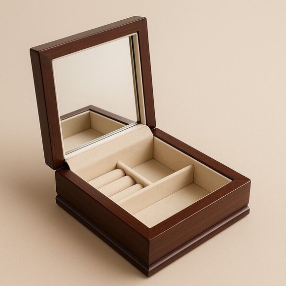 Vintage Wood Jewelry Box - Picture 1 of 12